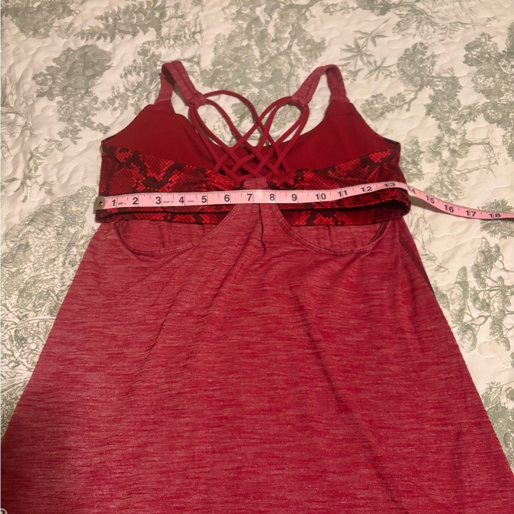 lululemon sz 8 Sunset Salutation Cranberry Strappy Back Tank top bra yoga gym - Picture 6 of 14